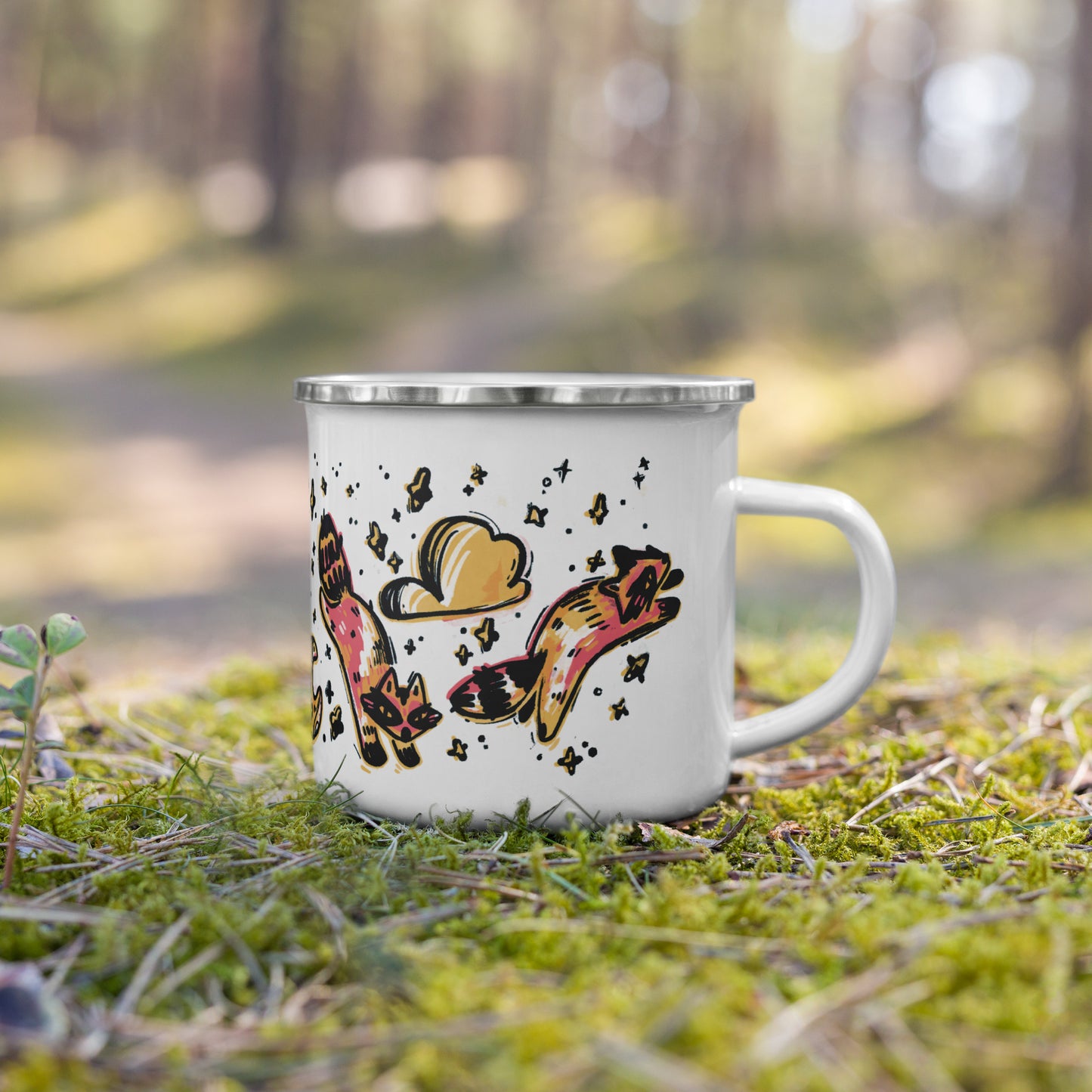 Raccoon Enamel Mug