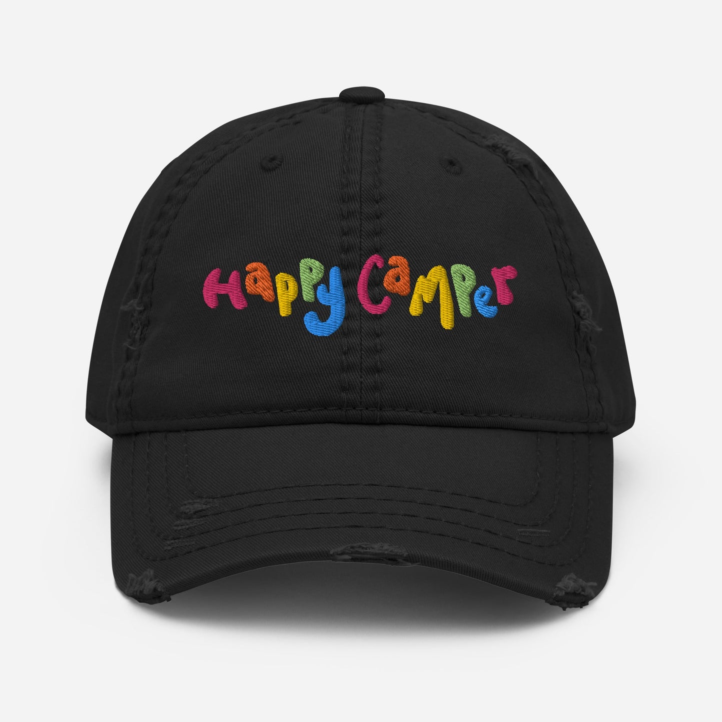 'Happy Camper' Distressed Dad Hat